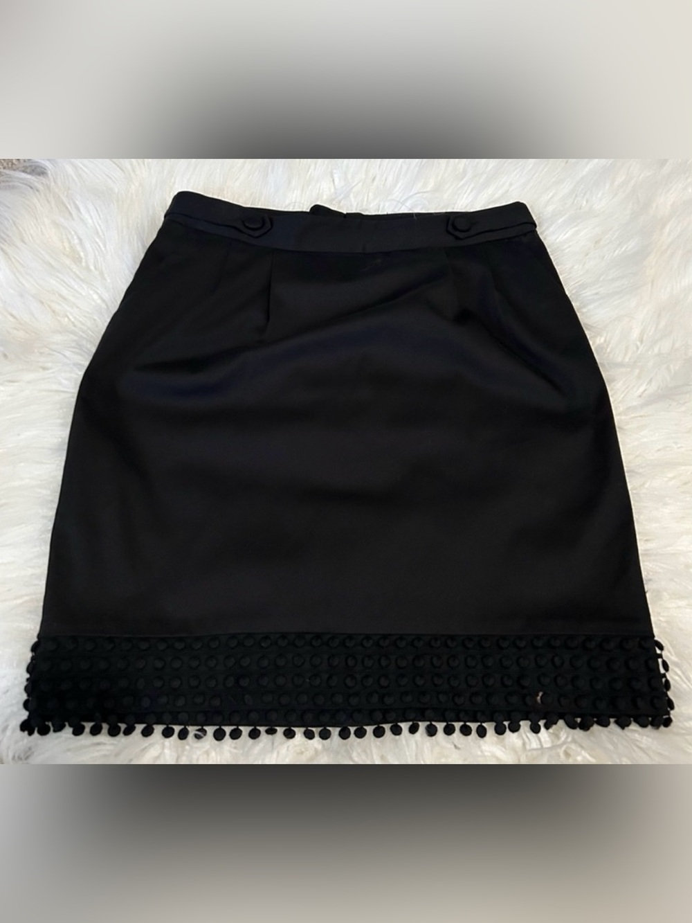 Lilly Pulitzer Circle Tassel Trim Pencil Skirt Black Size 6